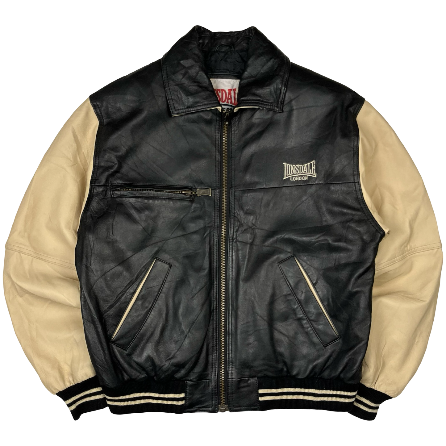 90s Lonsdale Leather Bomber Jacket