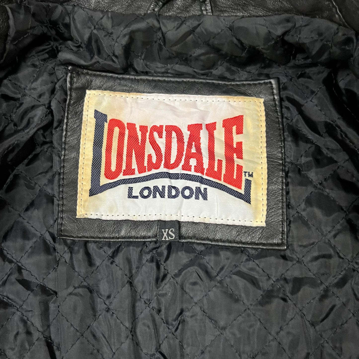 90s Lonsdale Leather Bomber Jacket