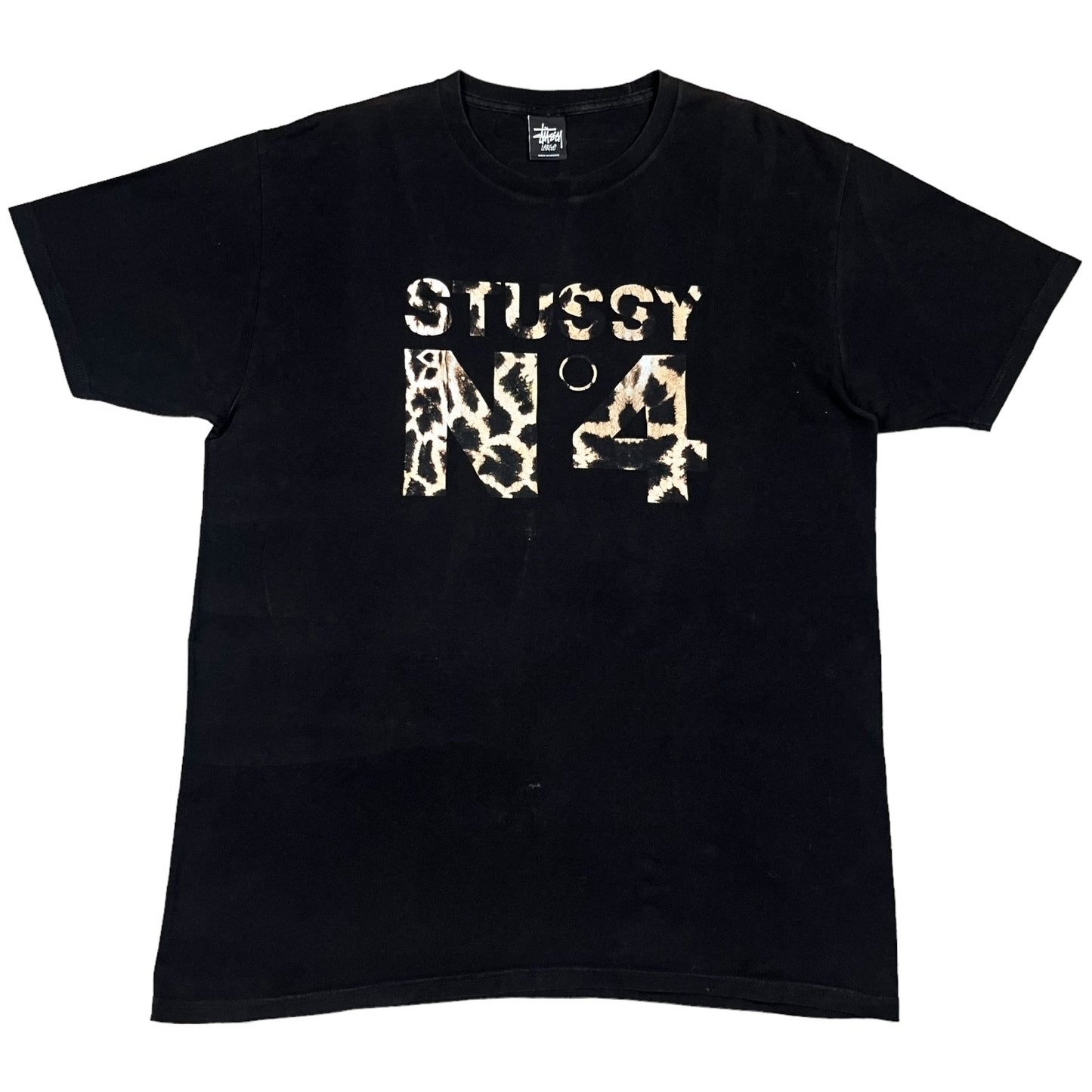 Y2K Stussy Leopard Print Spellout