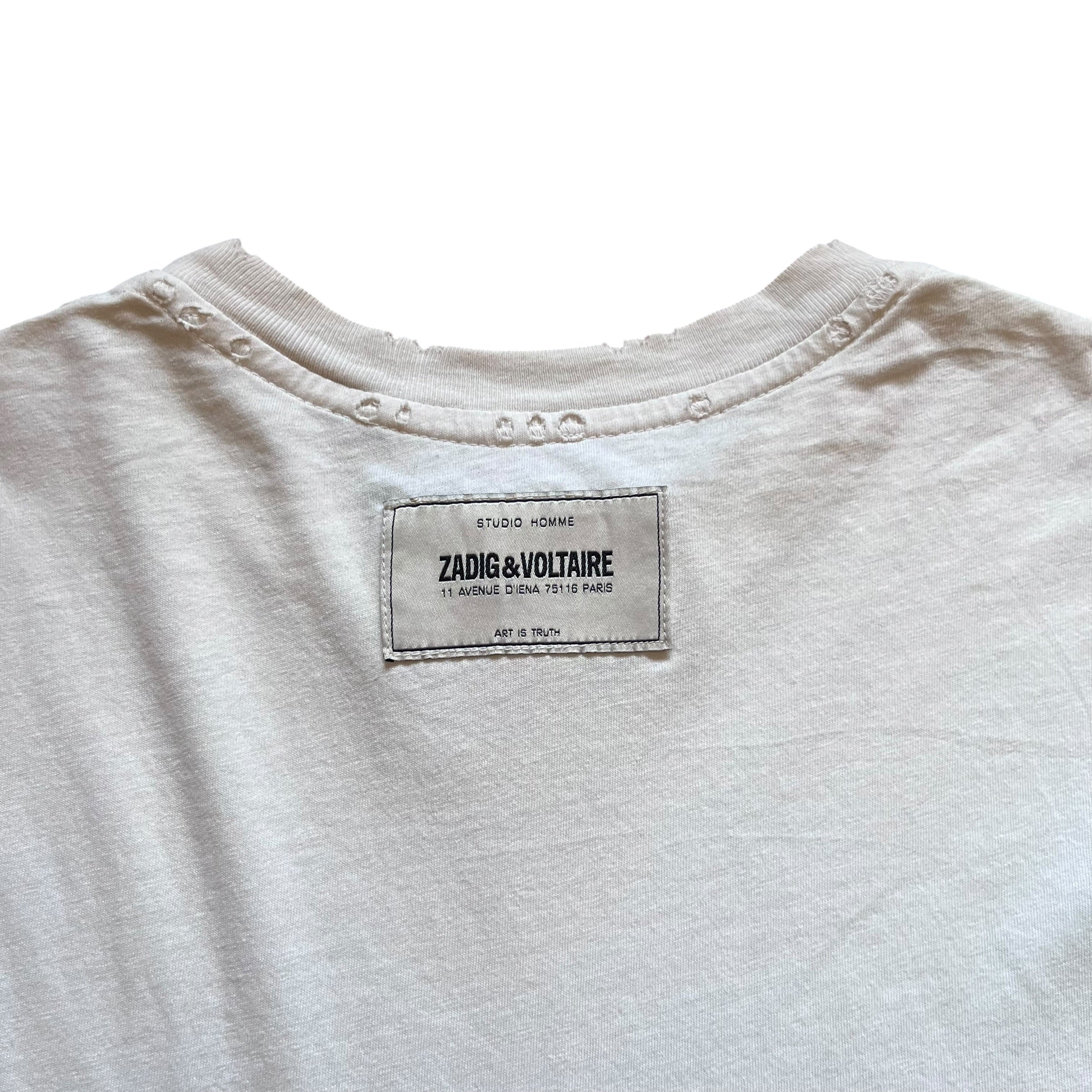 Zadig & Voltaire Distressed White Tee