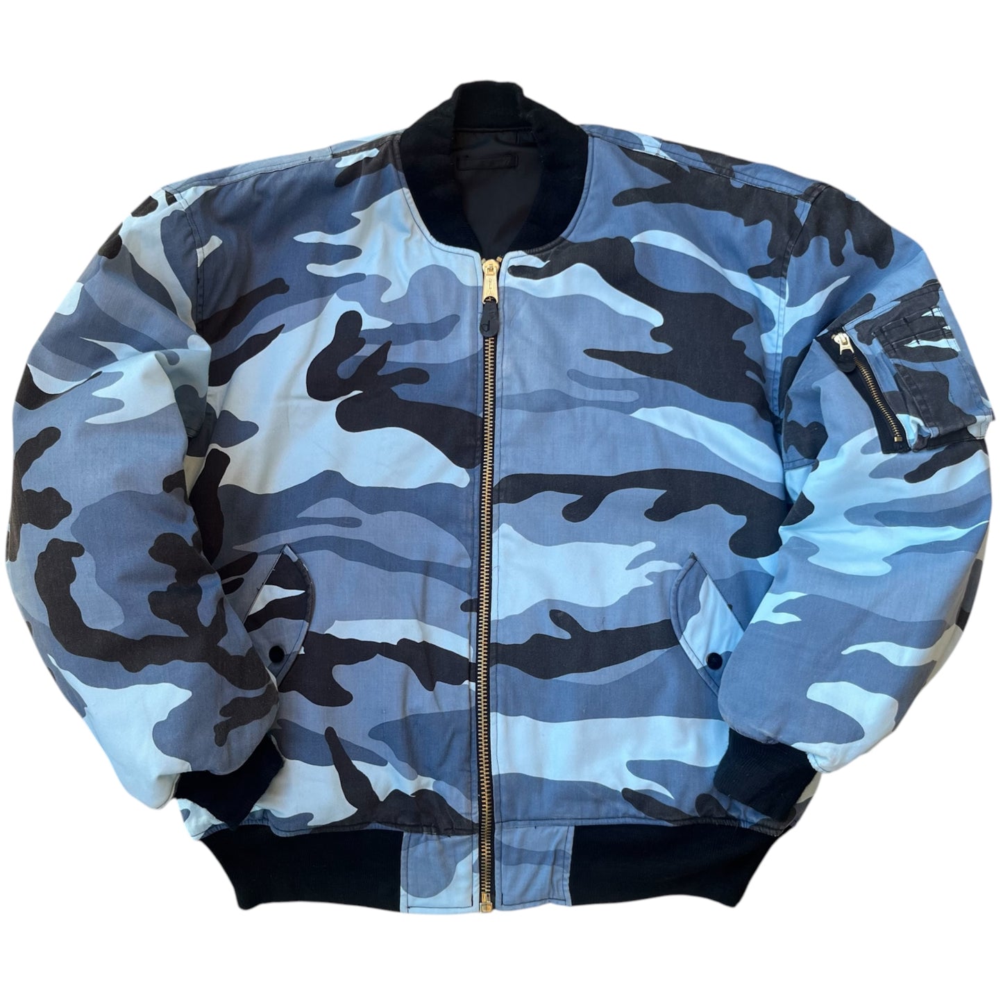 90s Delta MA-1 Blue Camo Bomber