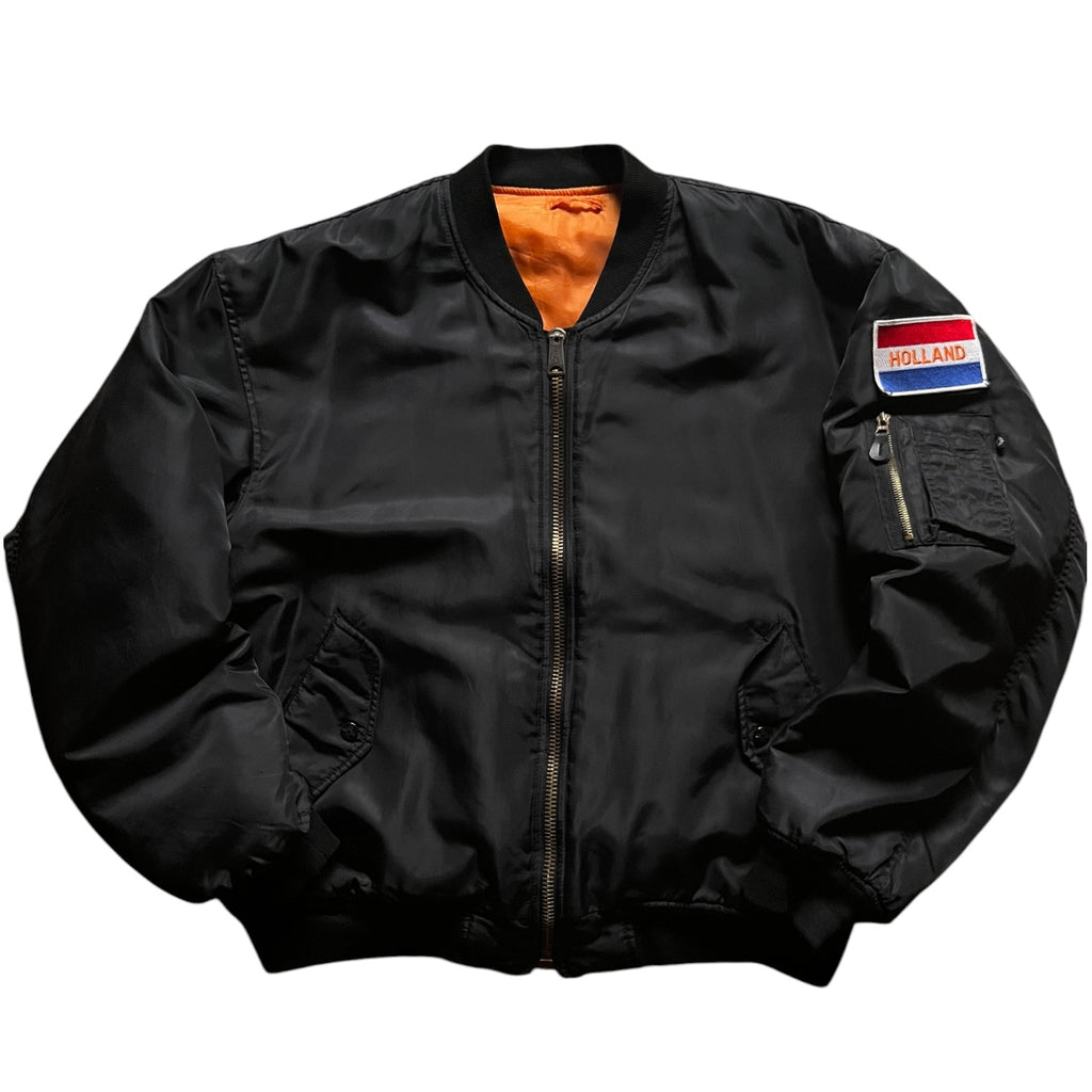 90s Ma-1 Patched Bomber Jacket