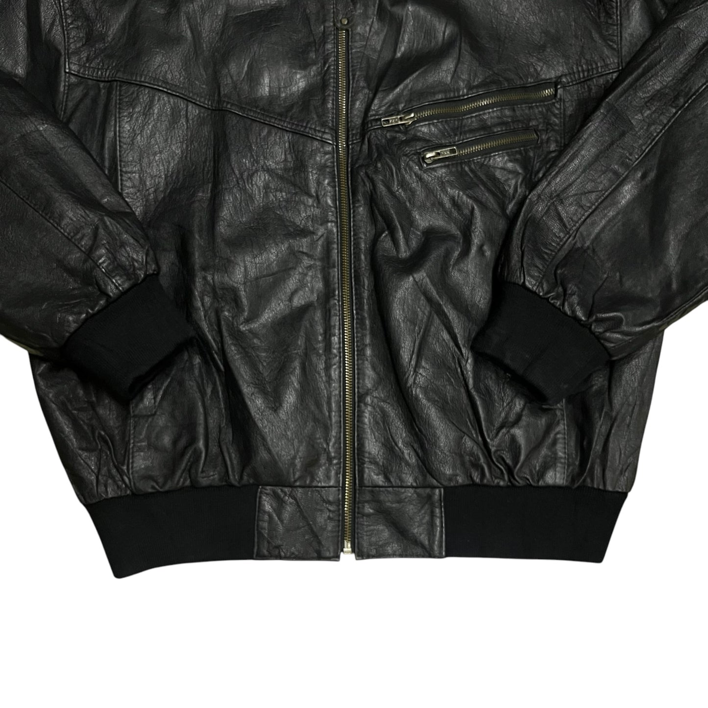 Vintage Multi Zipper Leather Bomber