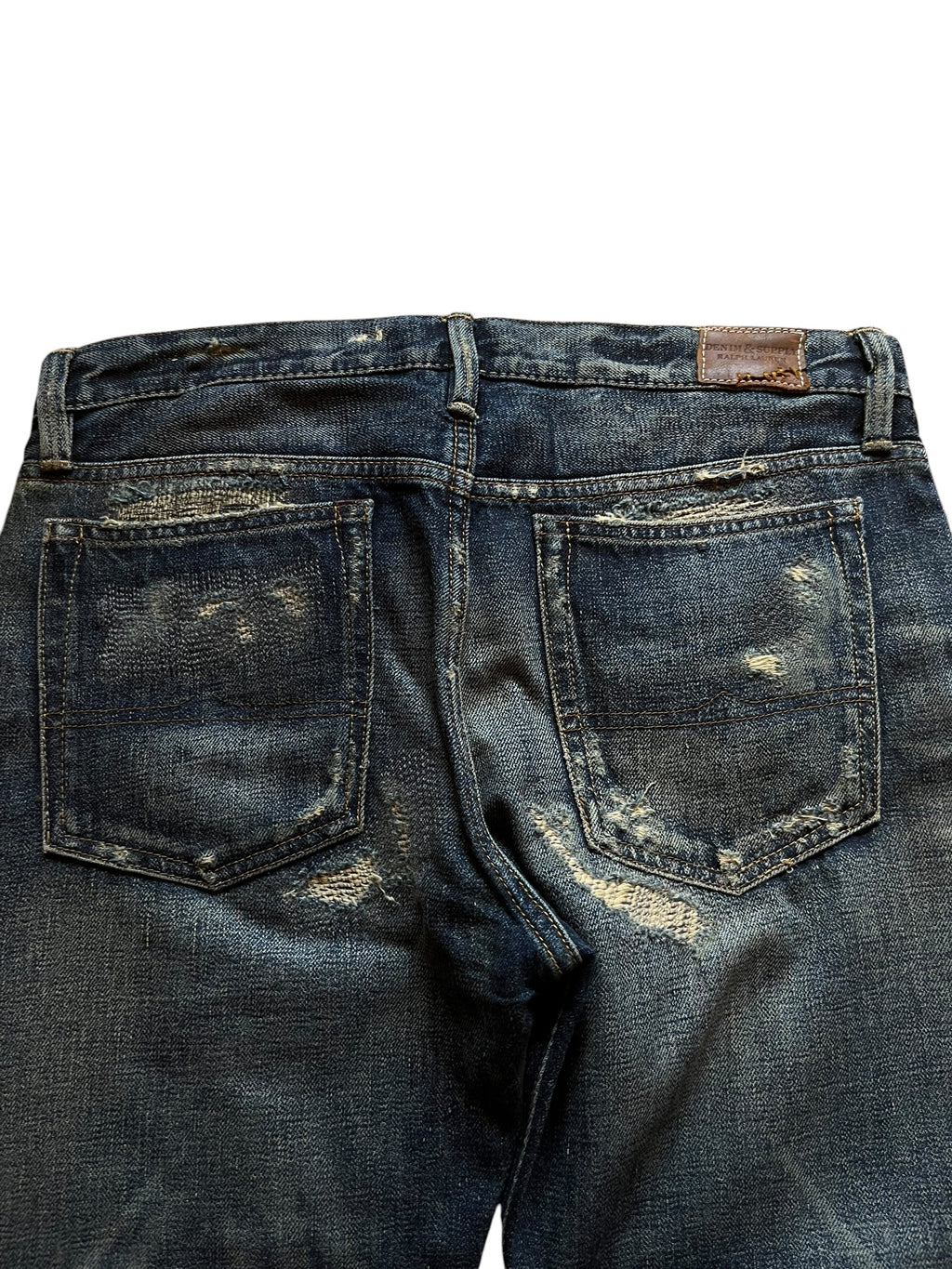 Ralph Lauren Denim & Supply Distressed Boro Patchwork Jeans (30X30)