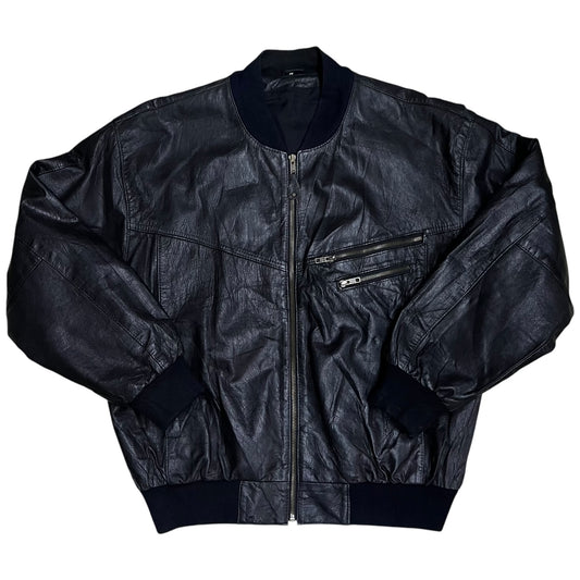 Vintage Multi Zipper Leather Bomber