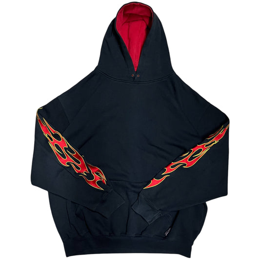 Y2K Sapphire Lounge Embroidered Flames Hoodie