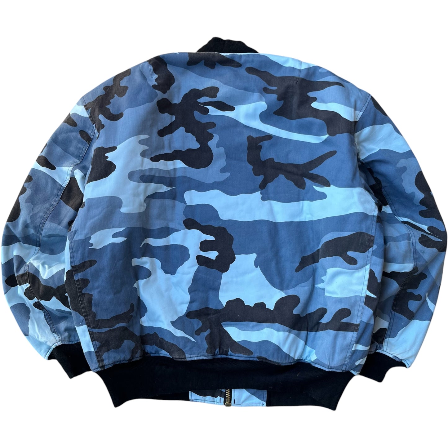 90s Delta MA-1 Blue Camo Bomber