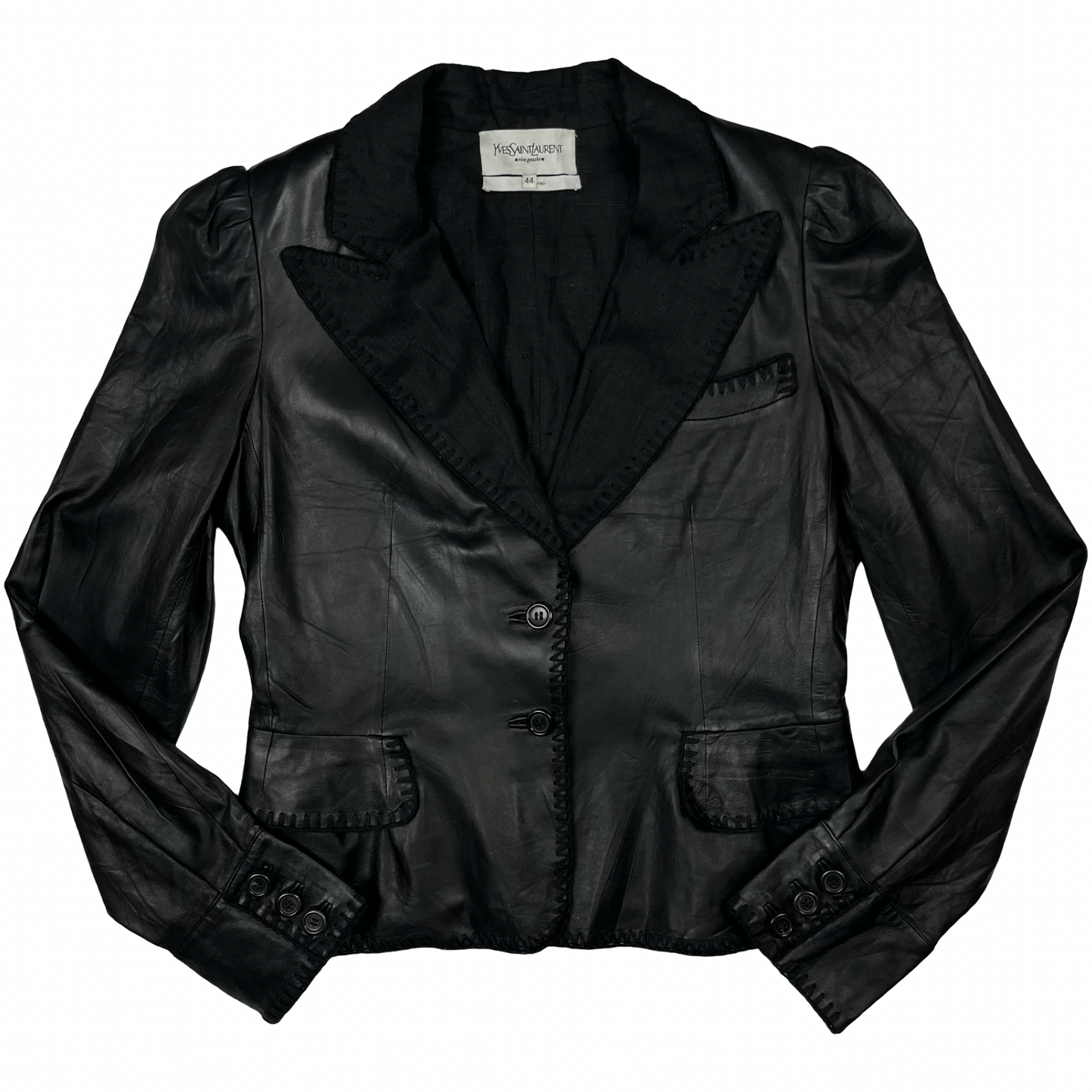 2000s Yves Saint Laurent Leather Blazer