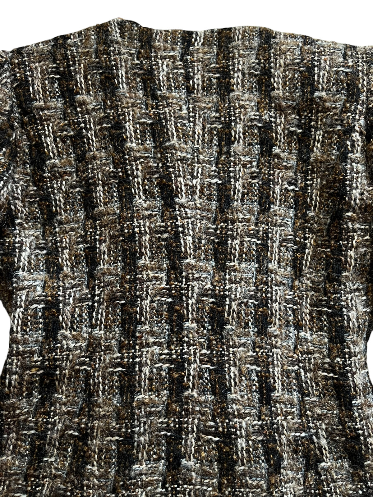 2000s Archival Dolce & Gabbana Tweed Wool Raccoon Fur Trim Maxi Coat