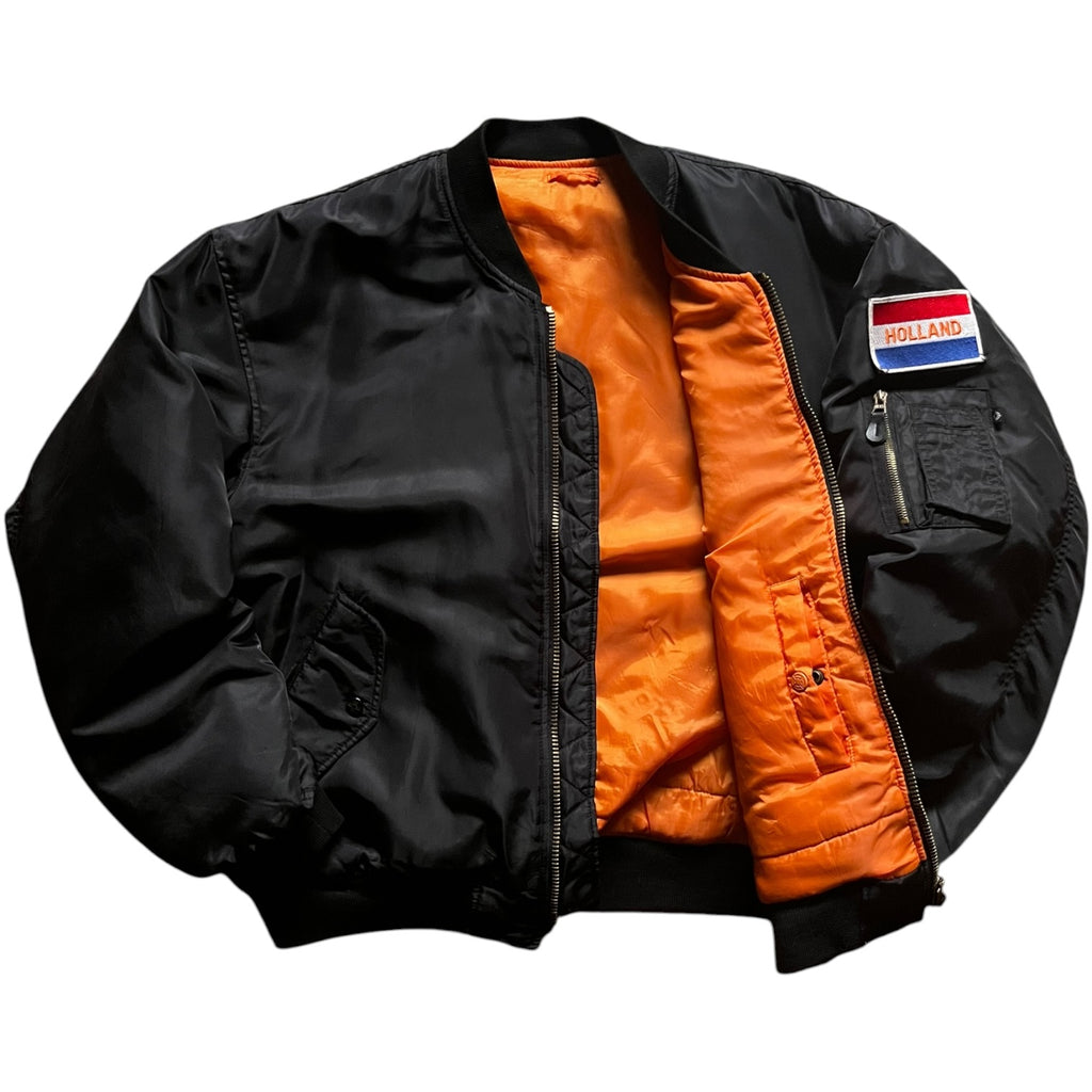 90s Ma-1 Patched Bomber Jacket