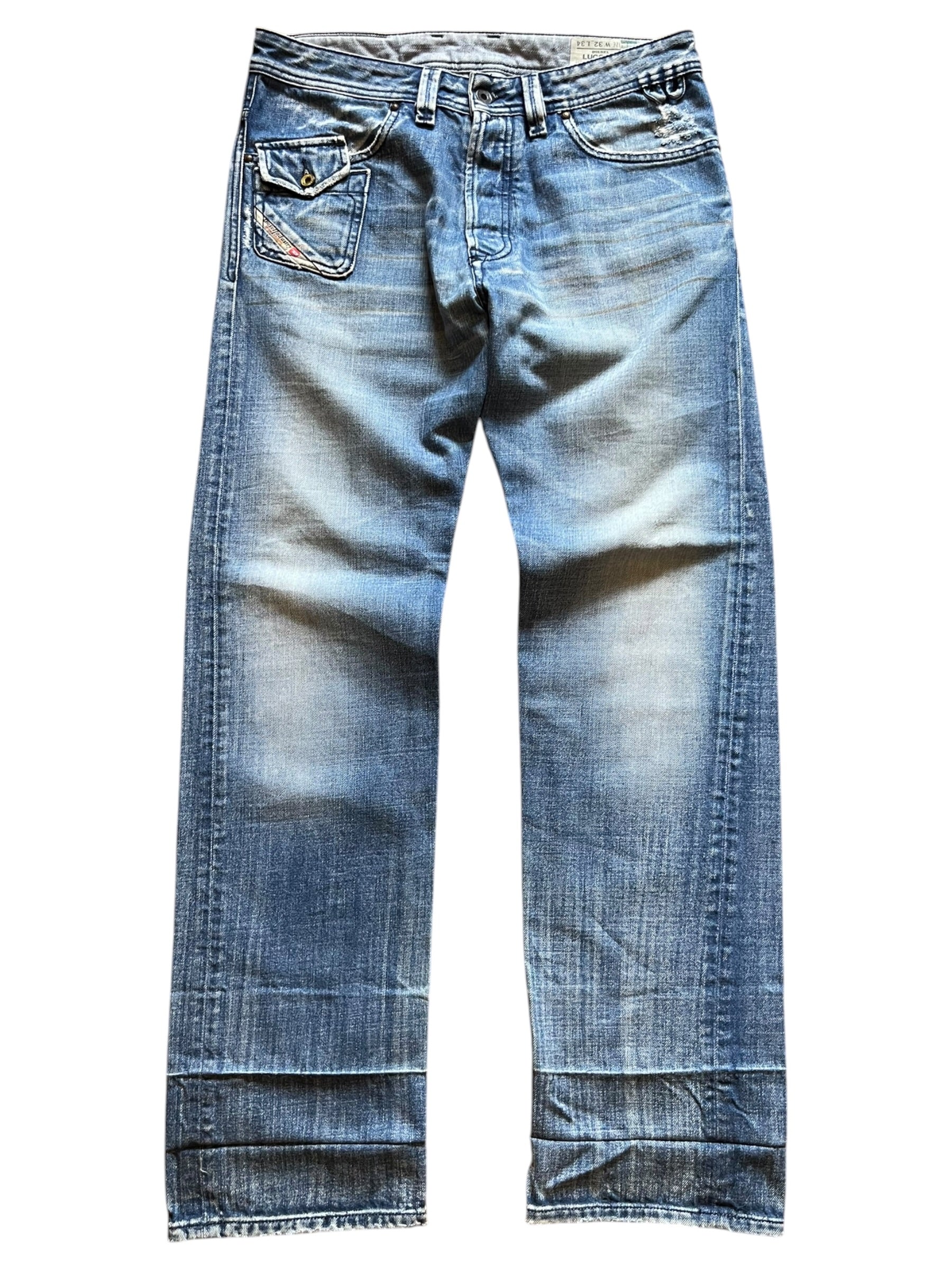 2006 Diesel Dragon Embroidered Straight Leg Lugger Jeans (32x34)