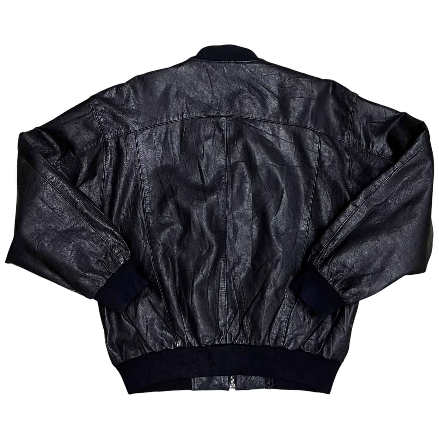 Vintage Multi Zipper Leather Bomber