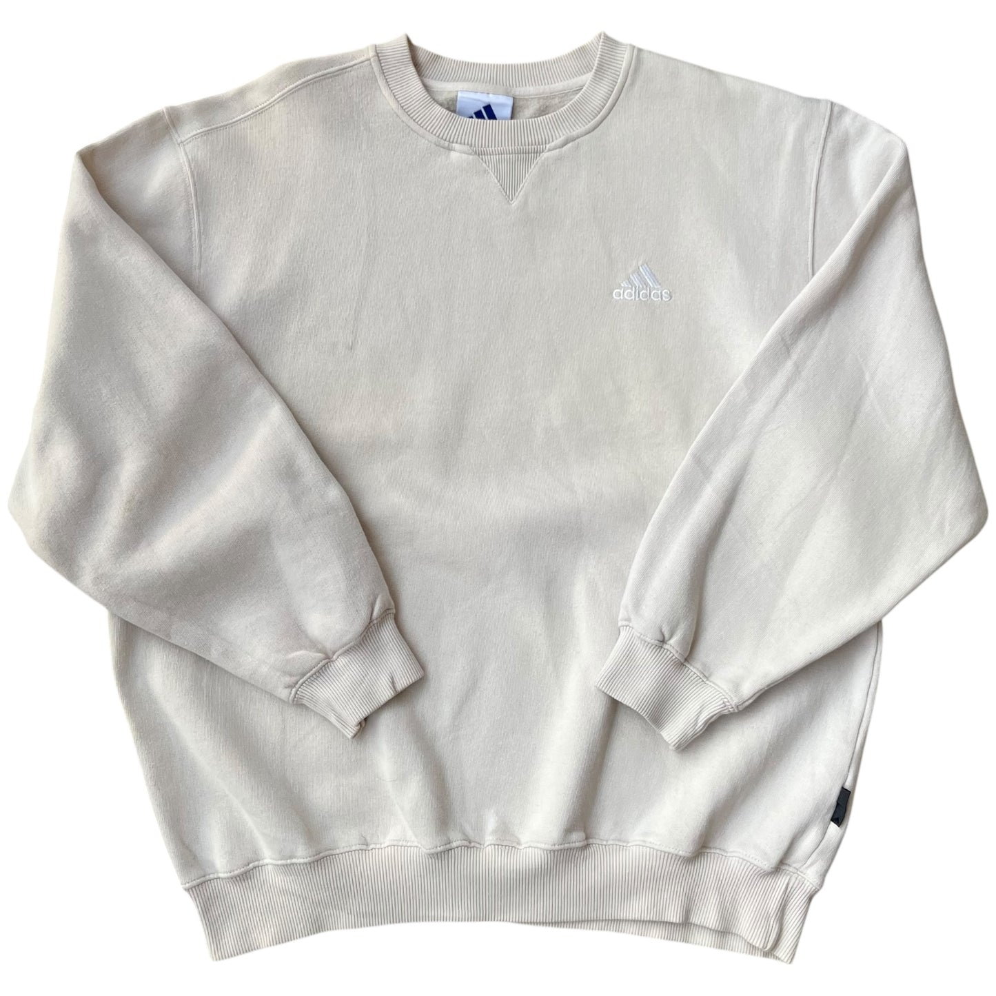 90s Adidas Cream Mini Logo Crewneck