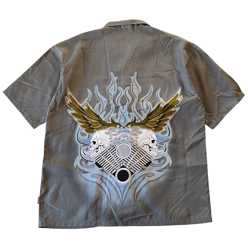 2000s Skull Printed Oversized Shirt