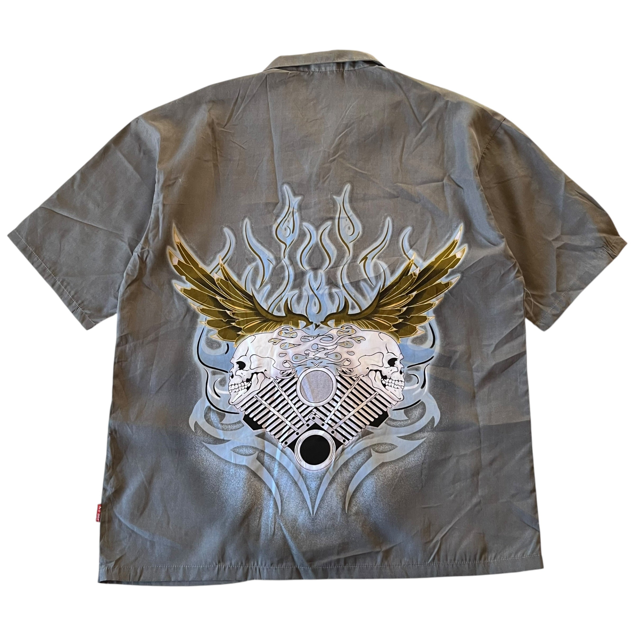 2000s Skull Printed Oversized Shirt