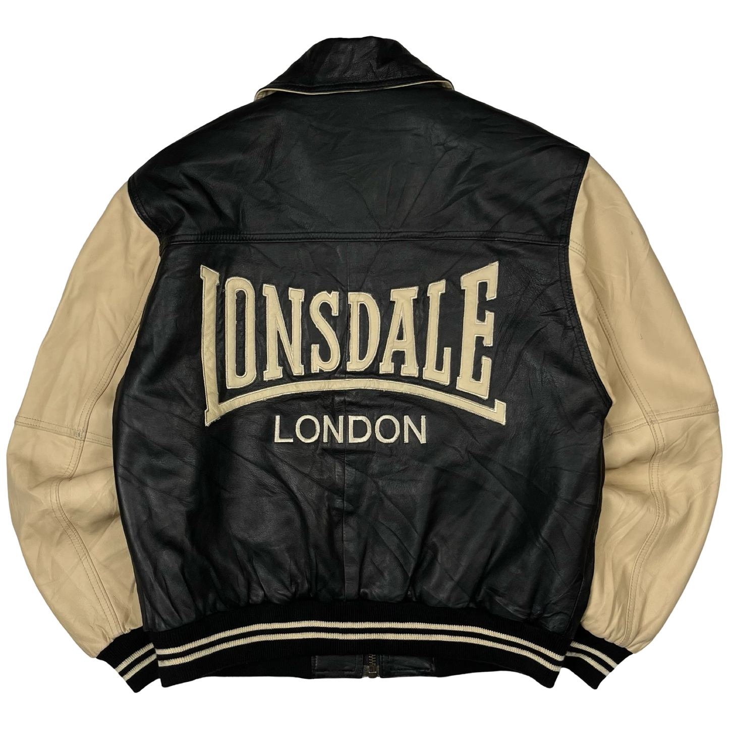 90s Lonsdale Leather Bomber Jacket