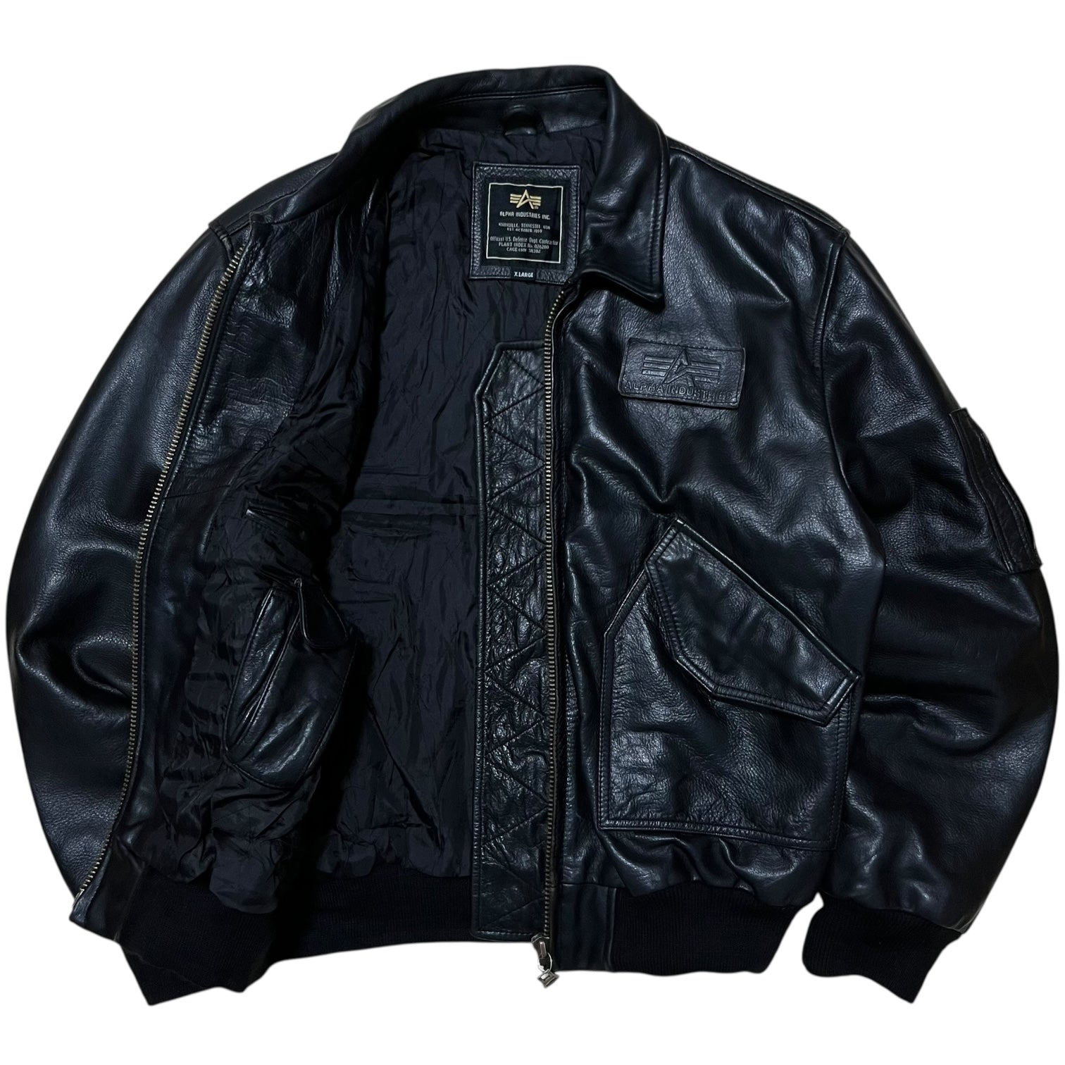 Alpha Industries Leather CWU-45 Bomber Jacket