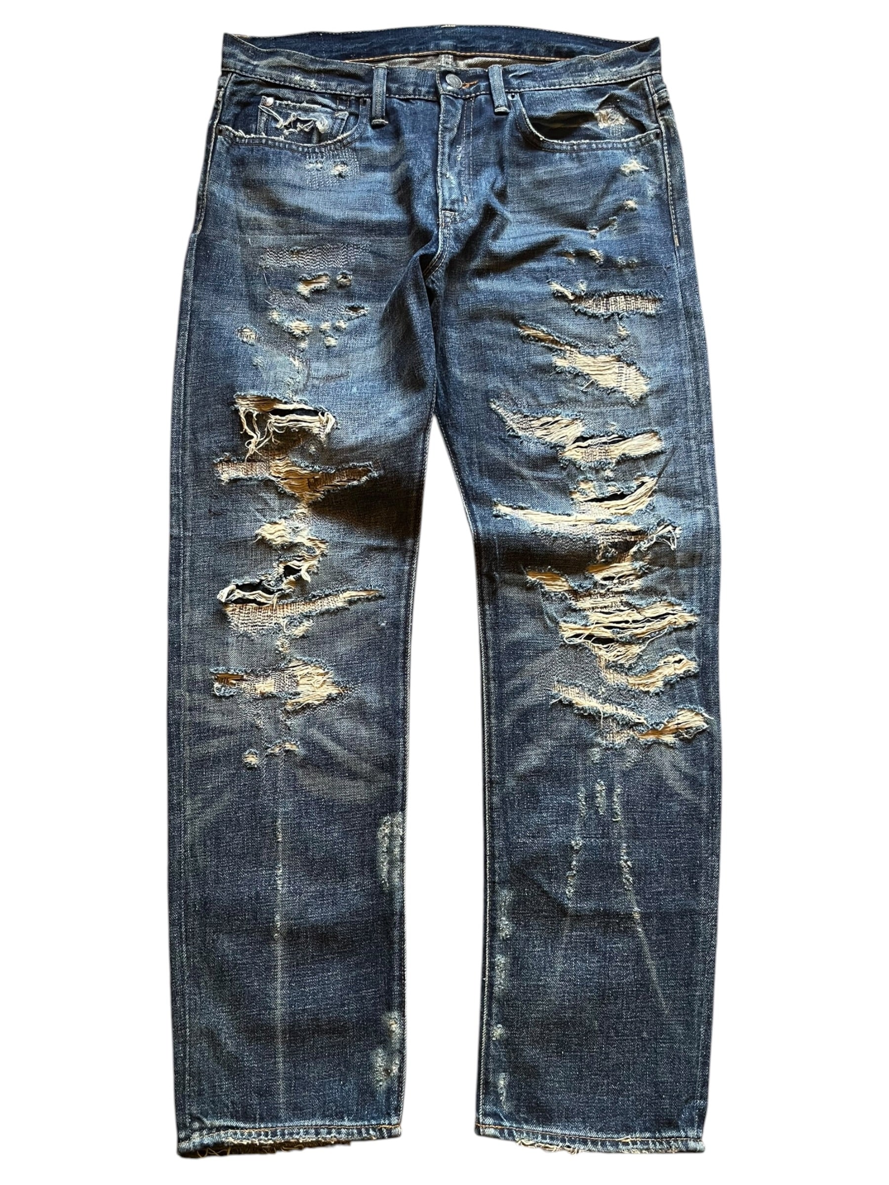 Ralph Lauren Denim & Supply Distressed Boro Patchwork Jeans (30X30)
