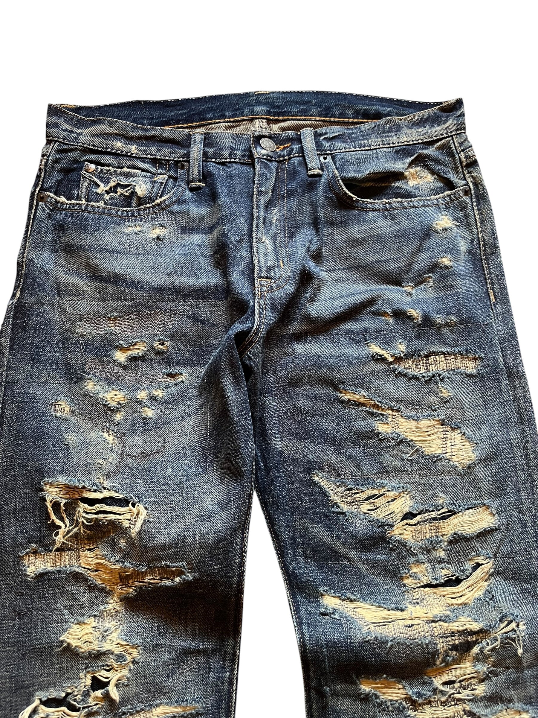 Ralph Lauren Denim & Supply Distressed Boro Patchwork Jeans (30X30)