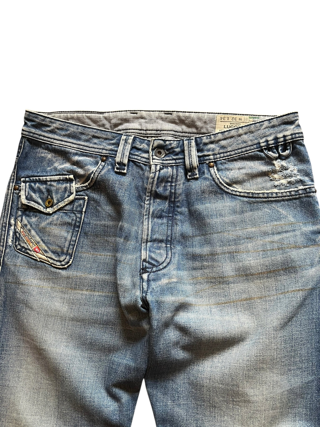 2006 Diesel Dragon Embroidered Straight Leg Lugger Jeans (32x34)