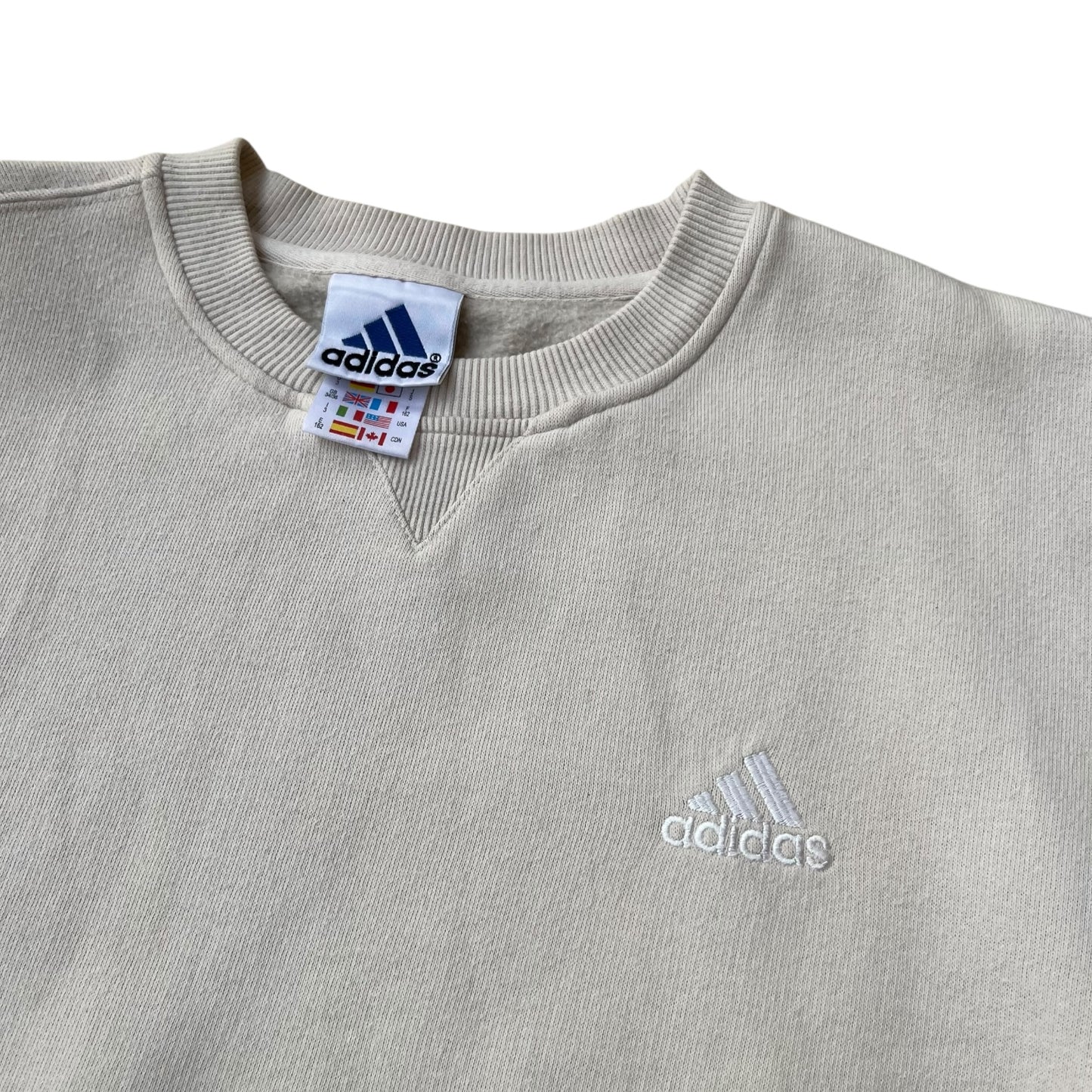 90s Adidas Cream Mini Logo Crewneck