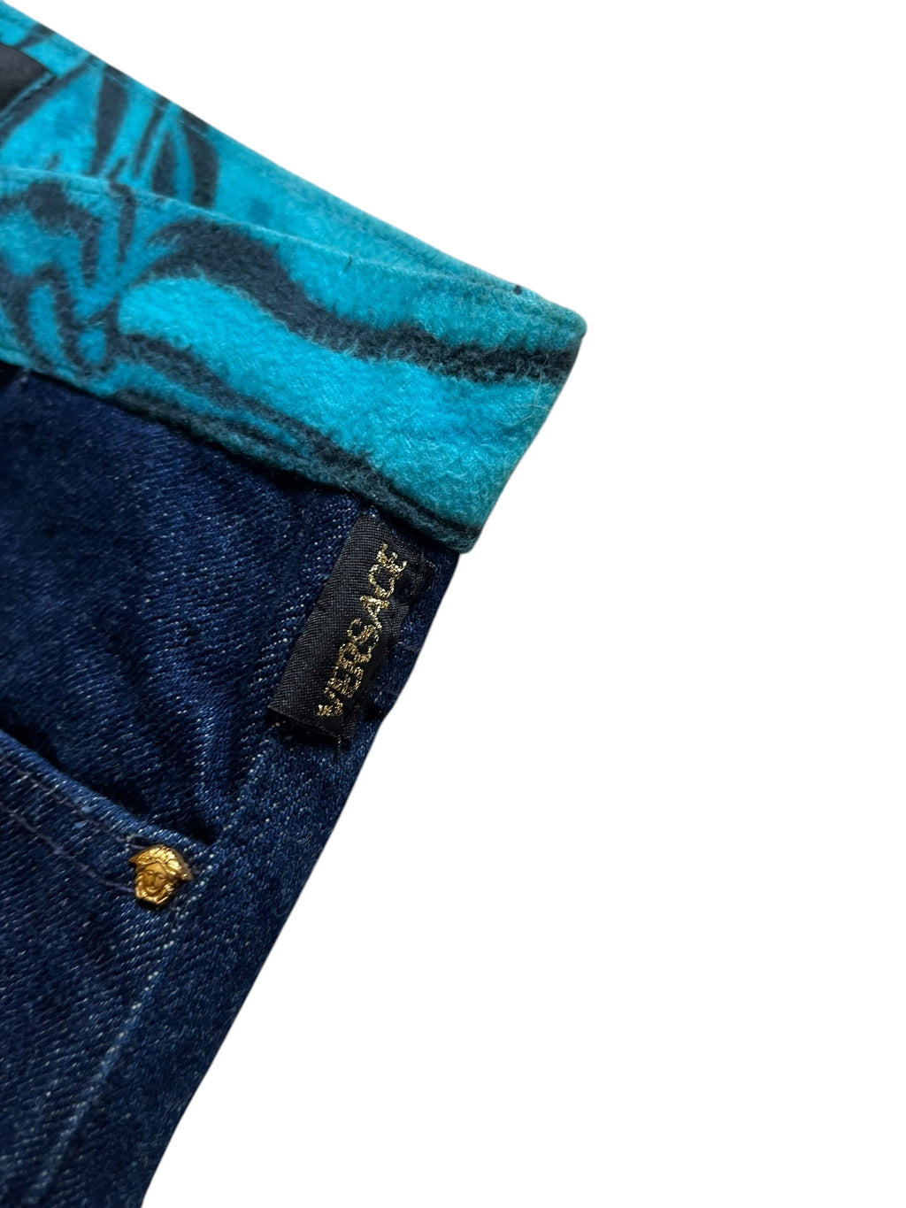 2000s Versace Flower Embroidery Jeans (30x32)