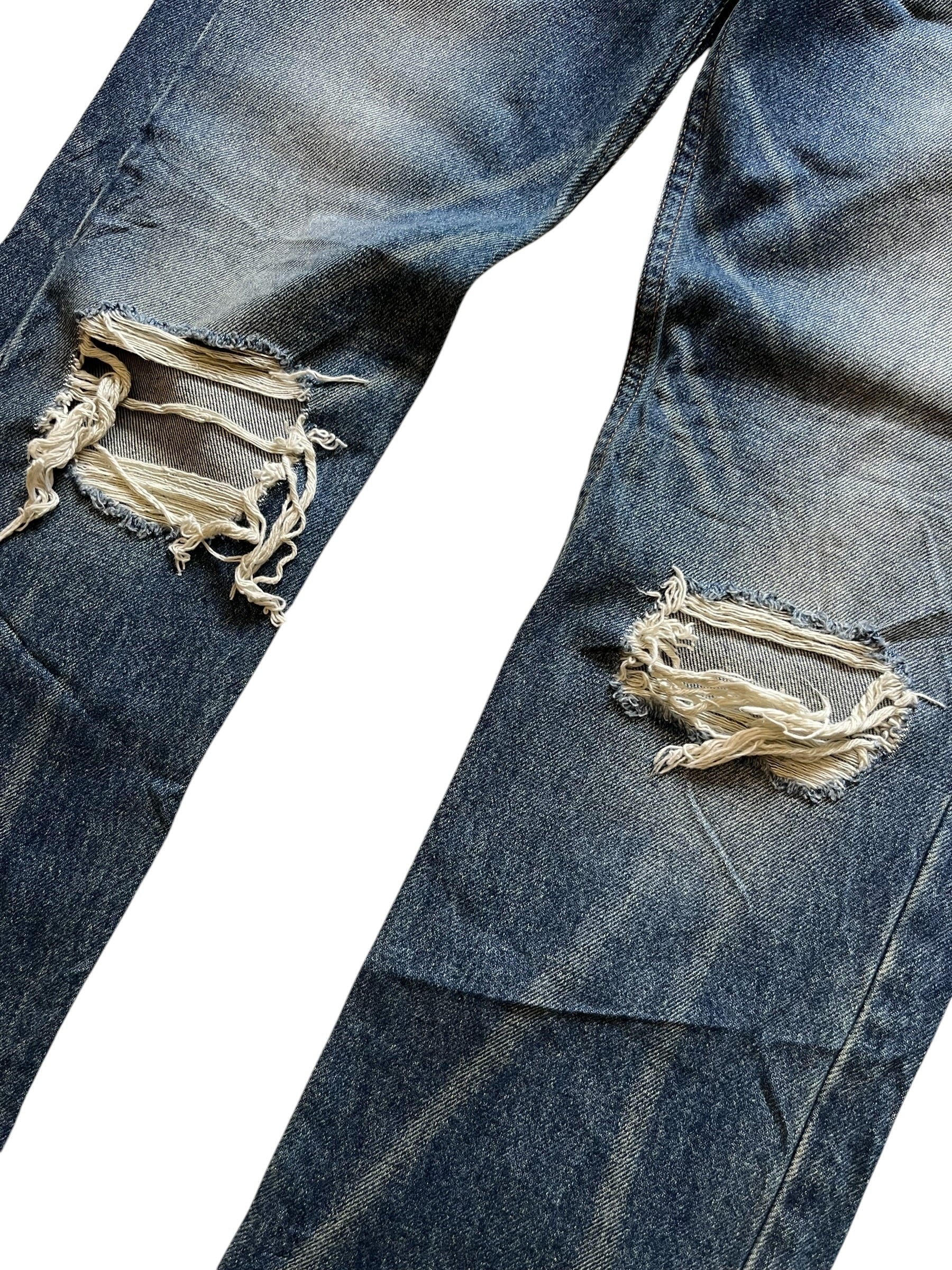 Rhude Boxer Distressed Patchwork Straight Leg Jeans (28x30)