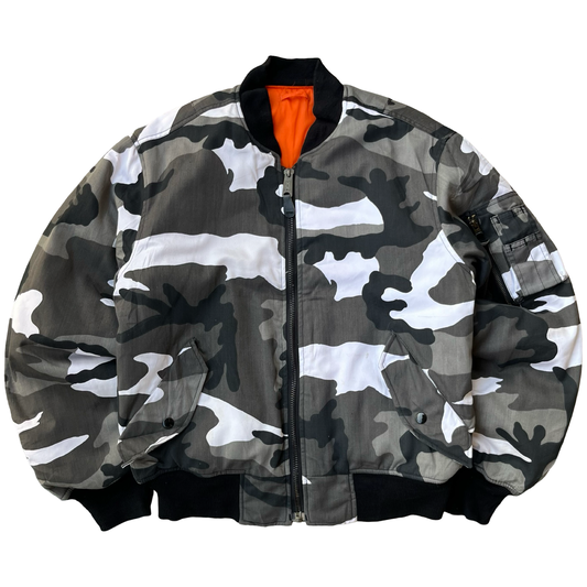 Vintage Snow Camo MA-1 Bomber