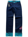 2000s Versace Flower Embroidery Jeans (30x32)