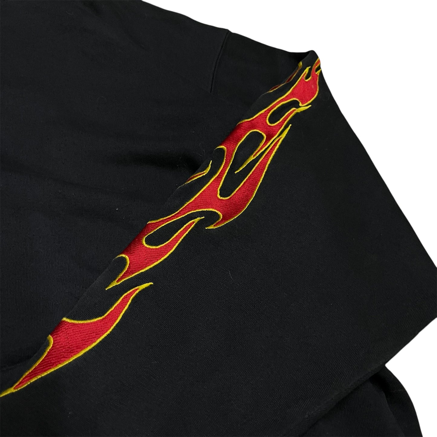 Y2K Sapphire Lounge Embroidered Flames Hoodie