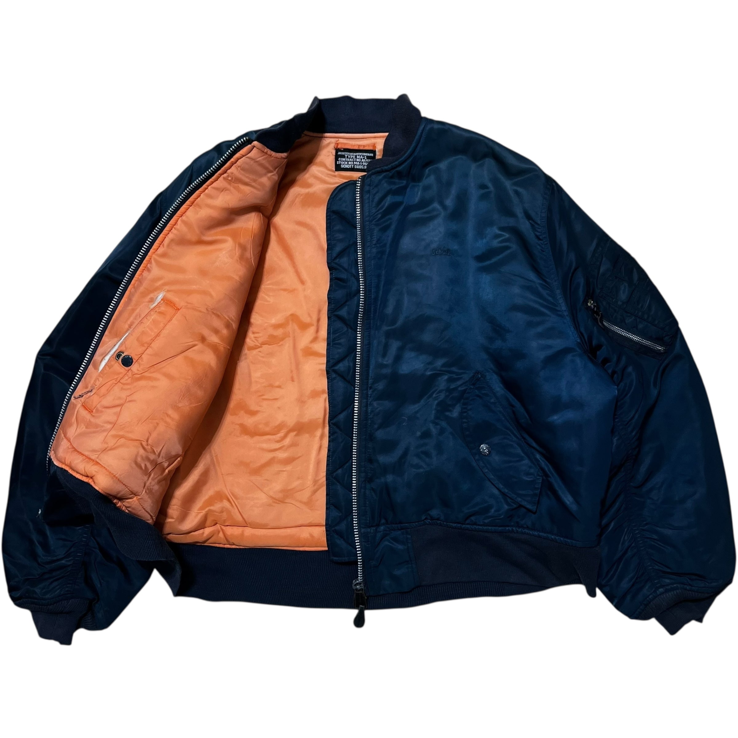 90s Distressed Schott MA-1 Bomber Jacket