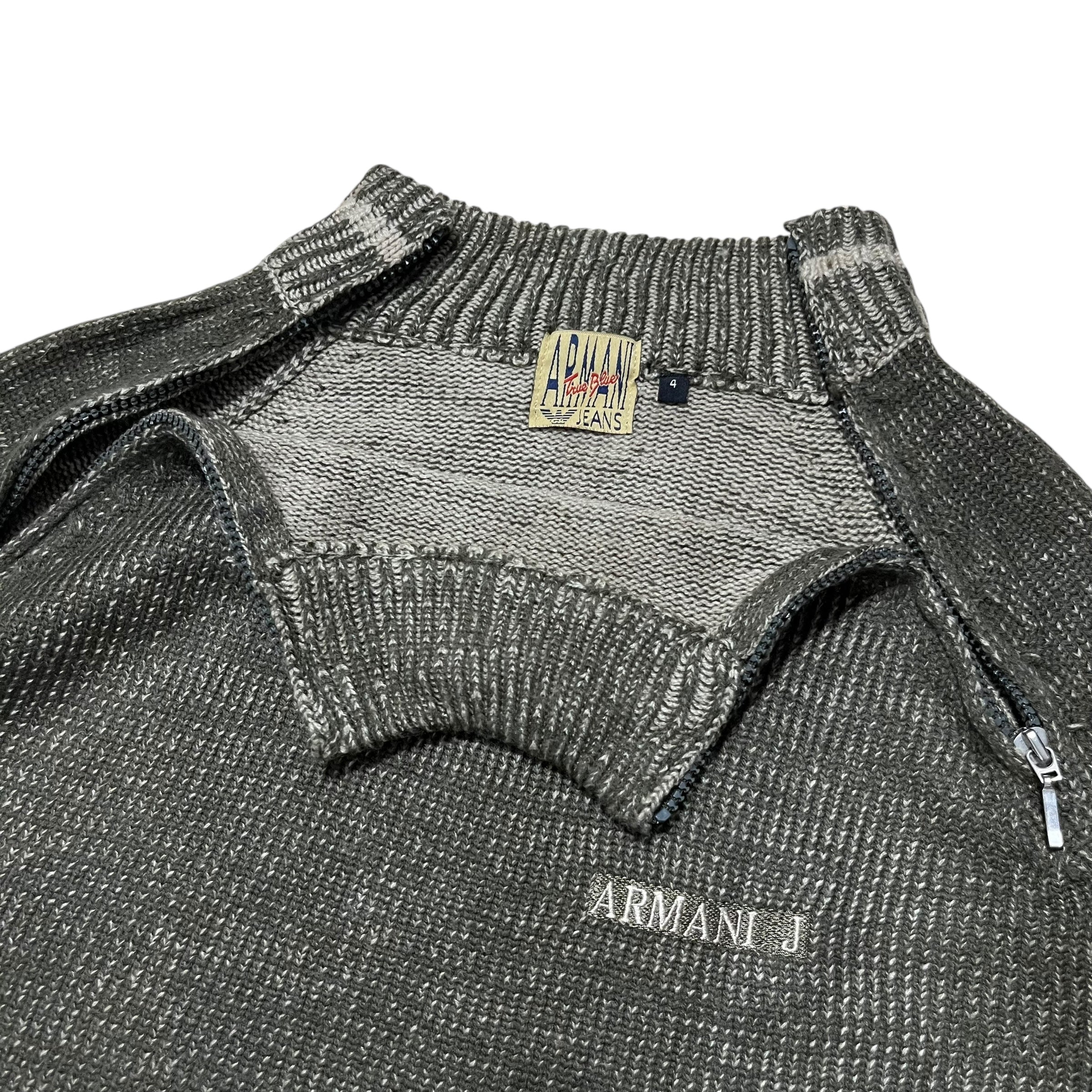 2000s Armani Jeans Double Zip Sweater