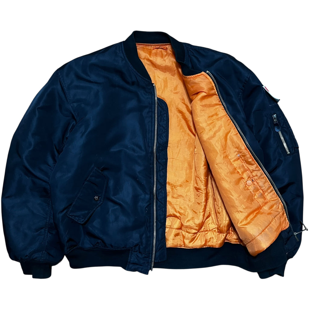 90s Ma-1 Patched Bomber Jacket