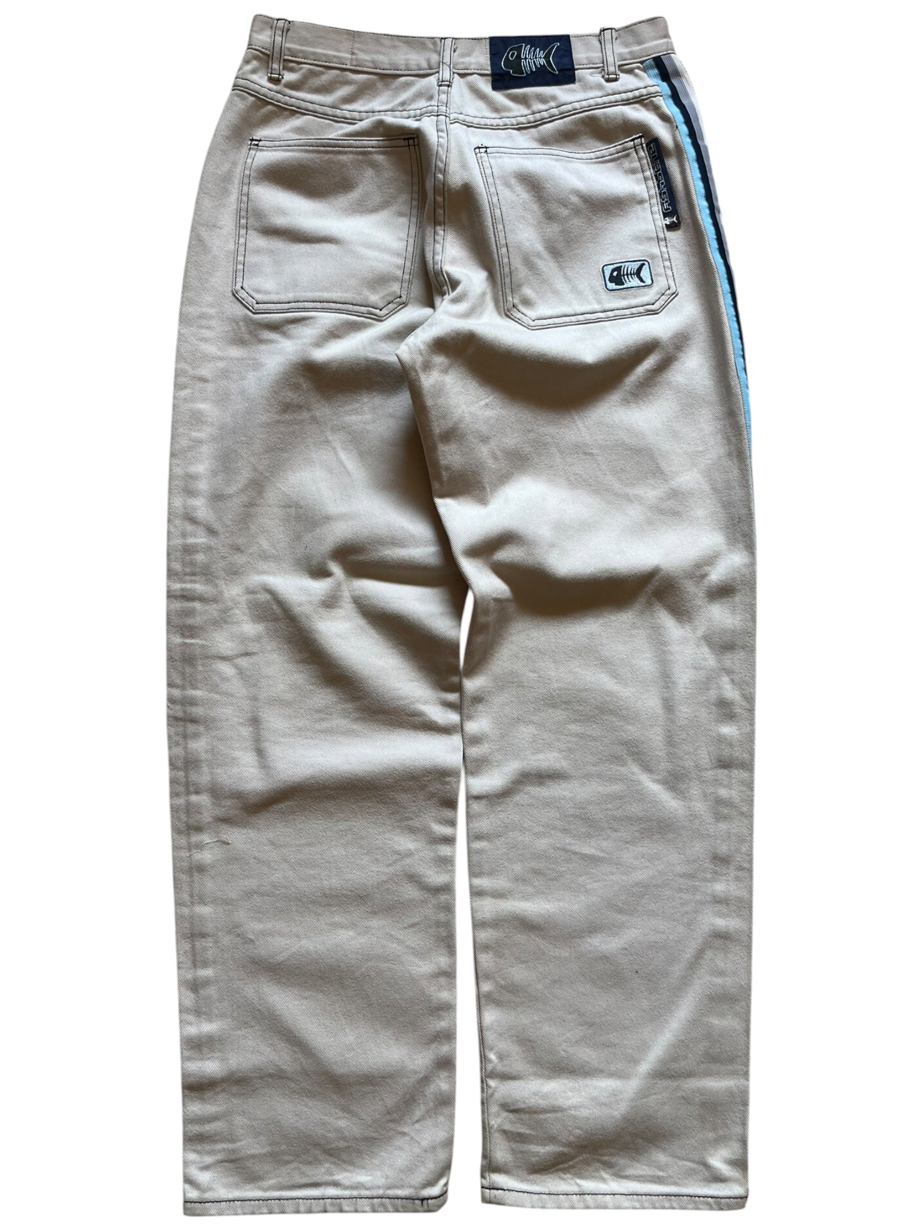 2000s Fishbone Embroidered Baggy Jeans