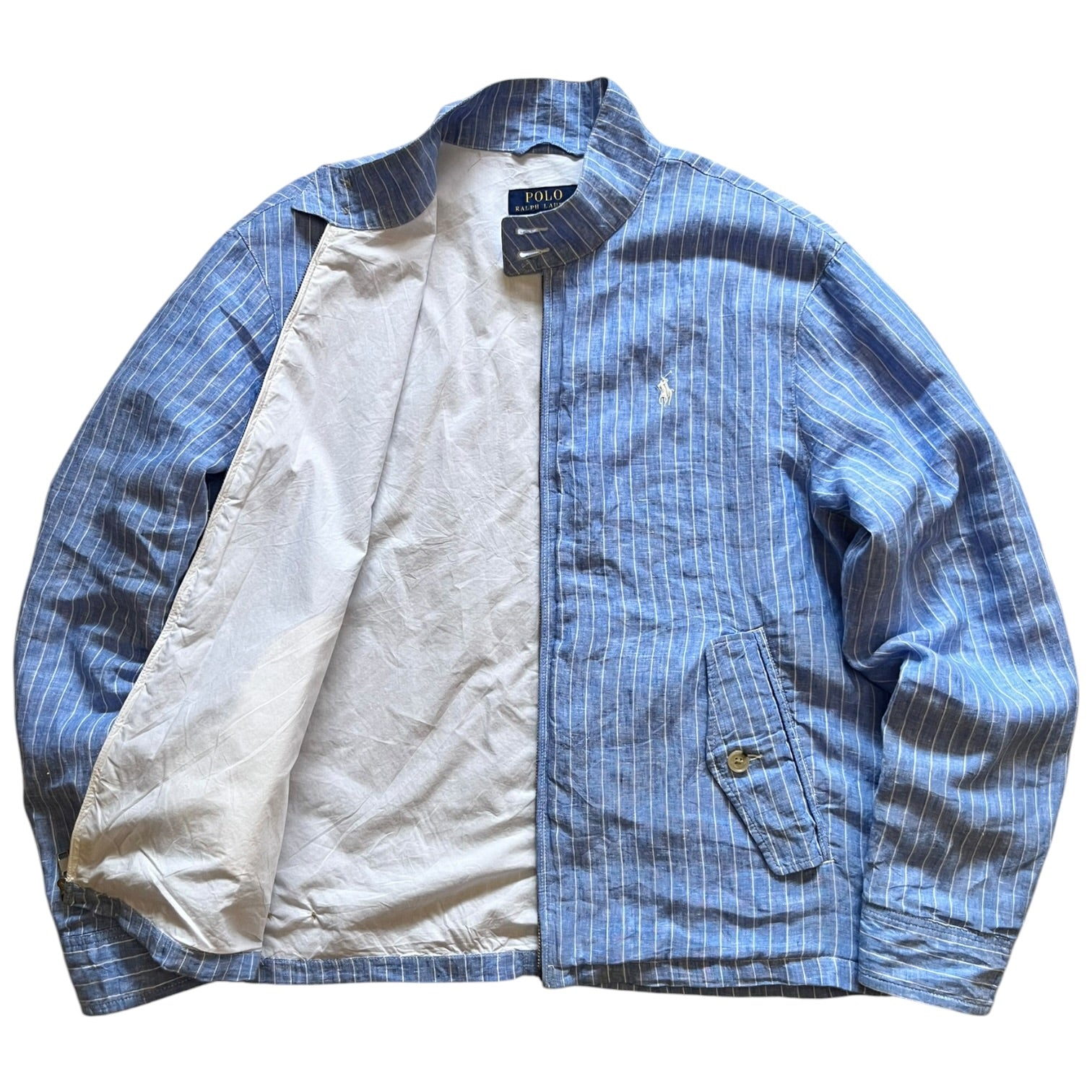 Polo Ralph Lauren Striped Linen Harrington Jacket