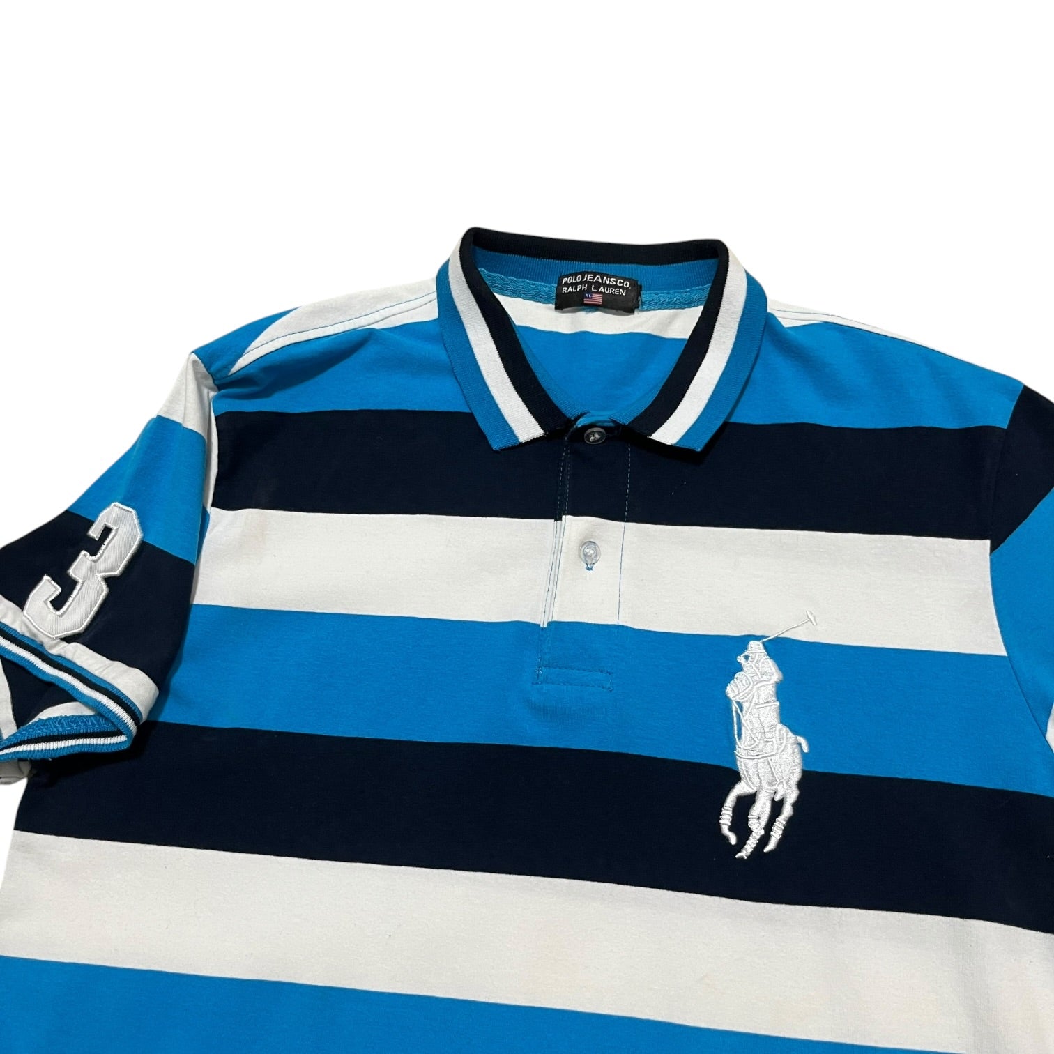 00s Striped Polo Tee