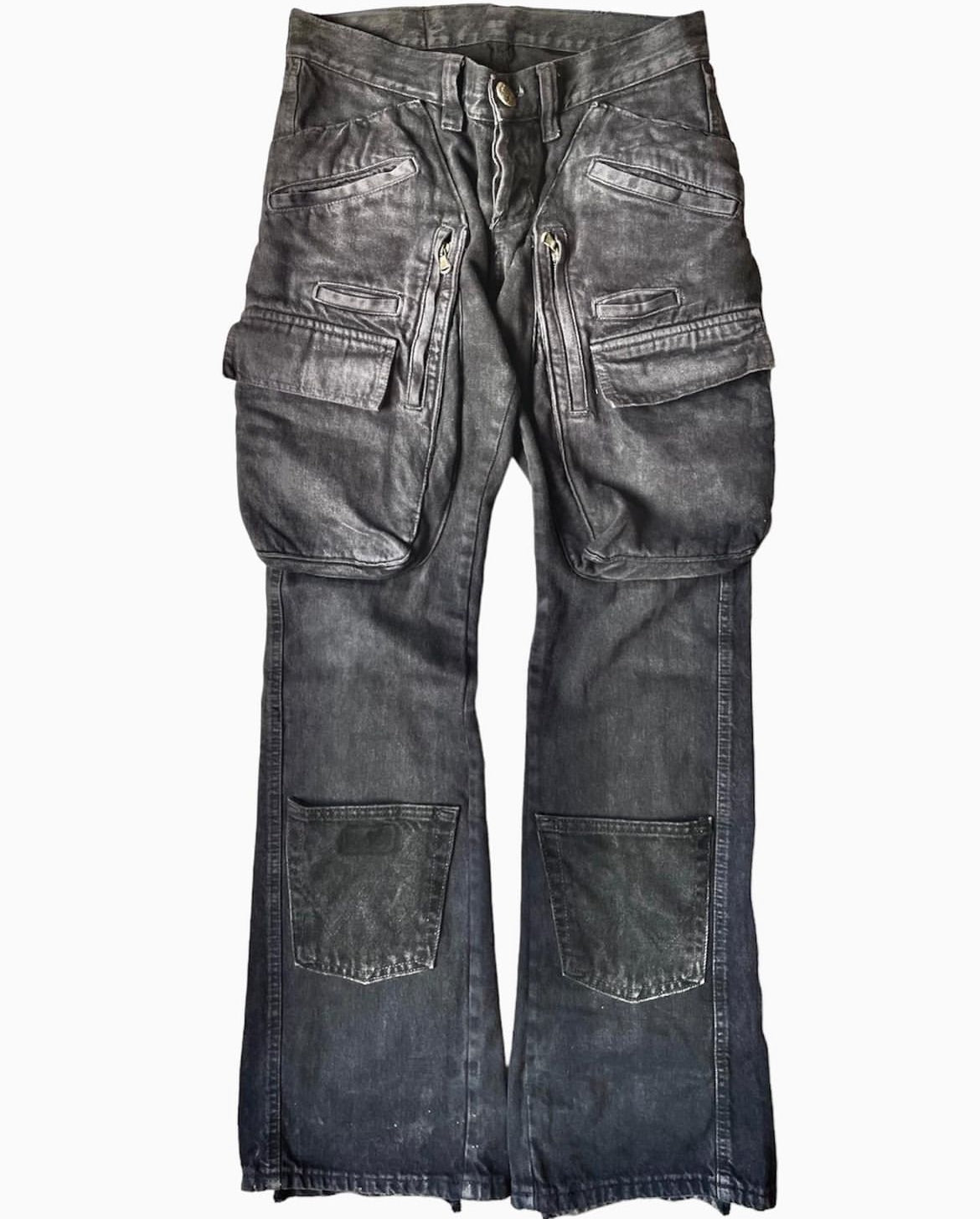 Y2k Multipockets Combat Flared Jeans