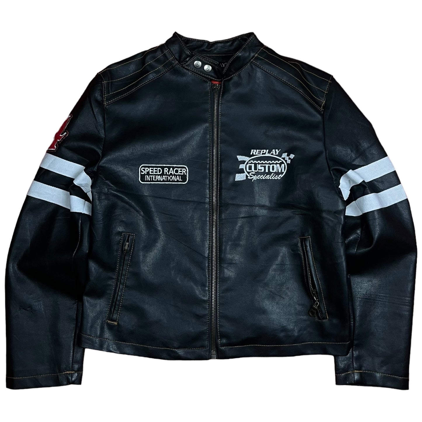 Lamb skin Leather Cafe Racer Jacket