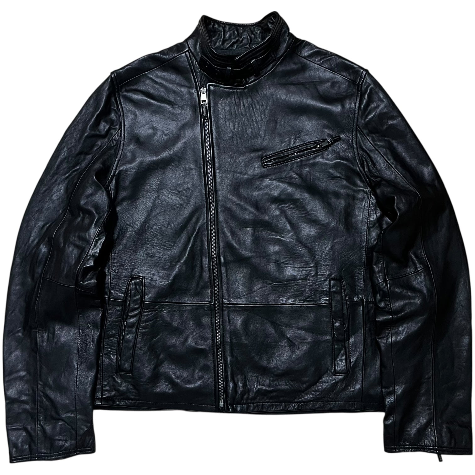 2000s Calvin Klein Leather Biker Jacket