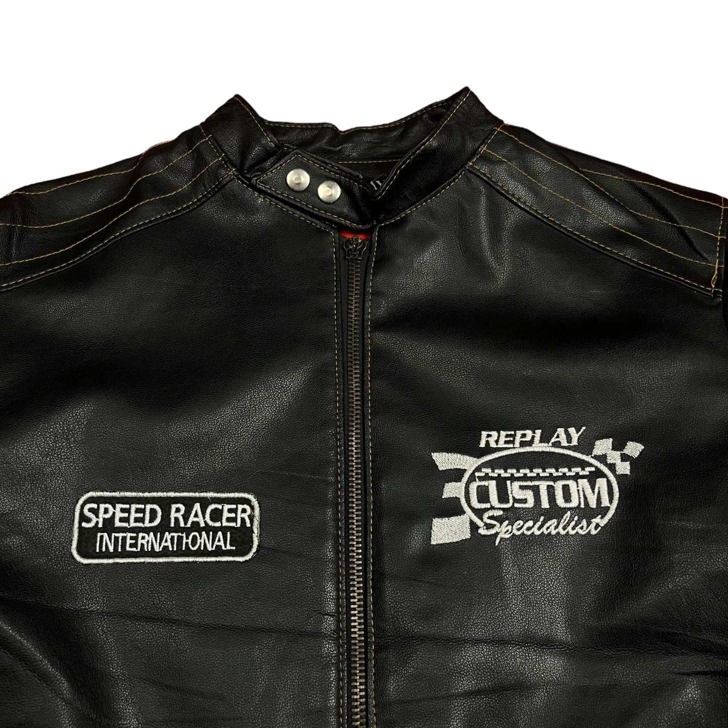 Lamb skin Leather Cafe Racer Jacket