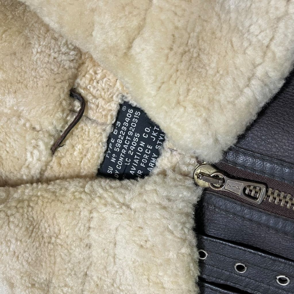 90s B-3 Sheepskin Shearling Bomber Jacket