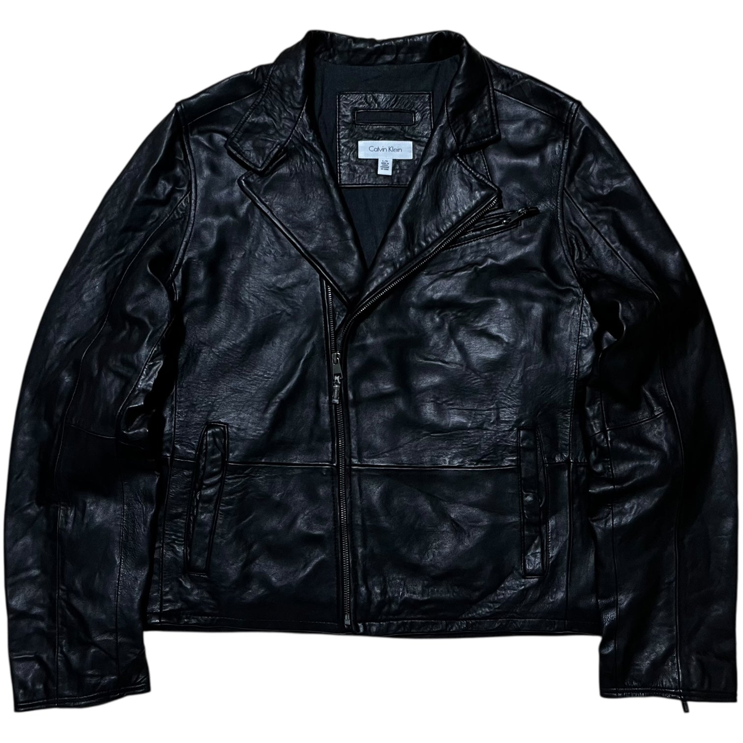 2000s Calvin Klein Leather Biker Jacket