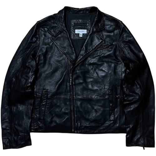 2000s Calvin Klein Leather Biker Jacket