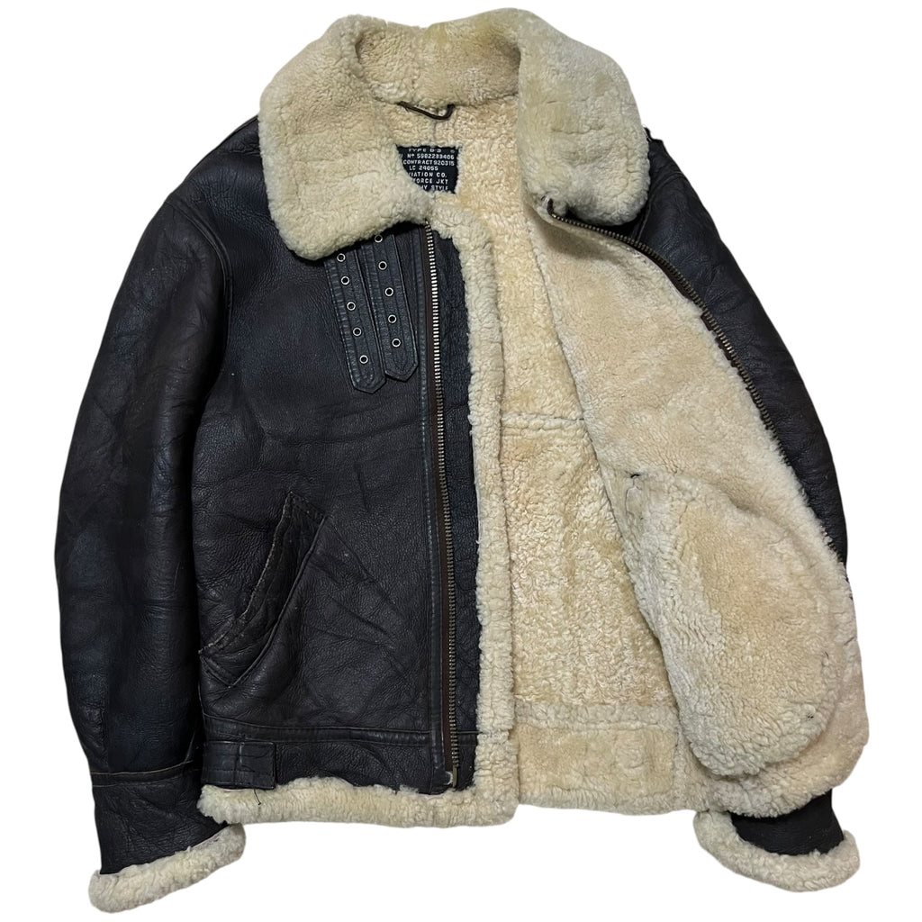 90s B-3 Sheepskin Shearling Bomber Jacket