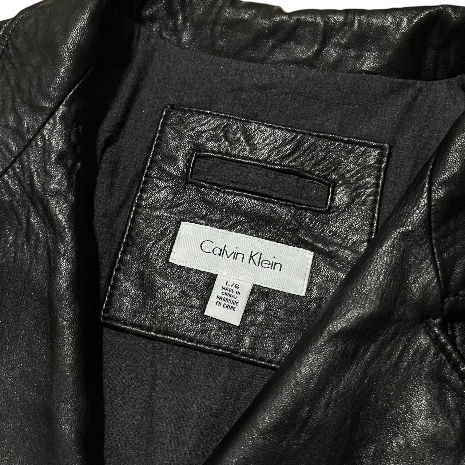 2000s Calvin Klein Leather Biker Jacket
