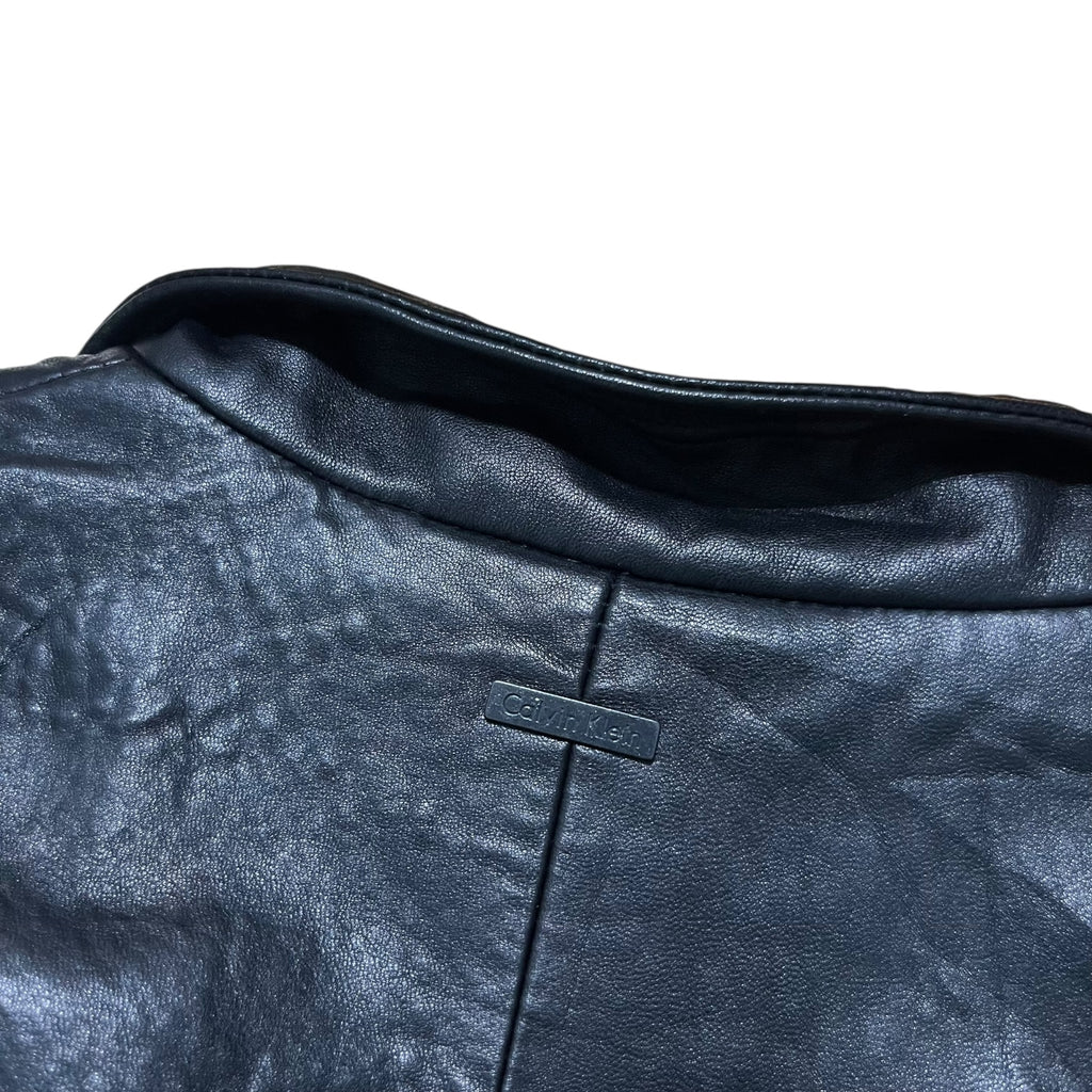 2000s Calvin Klein Leather Biker Jacket