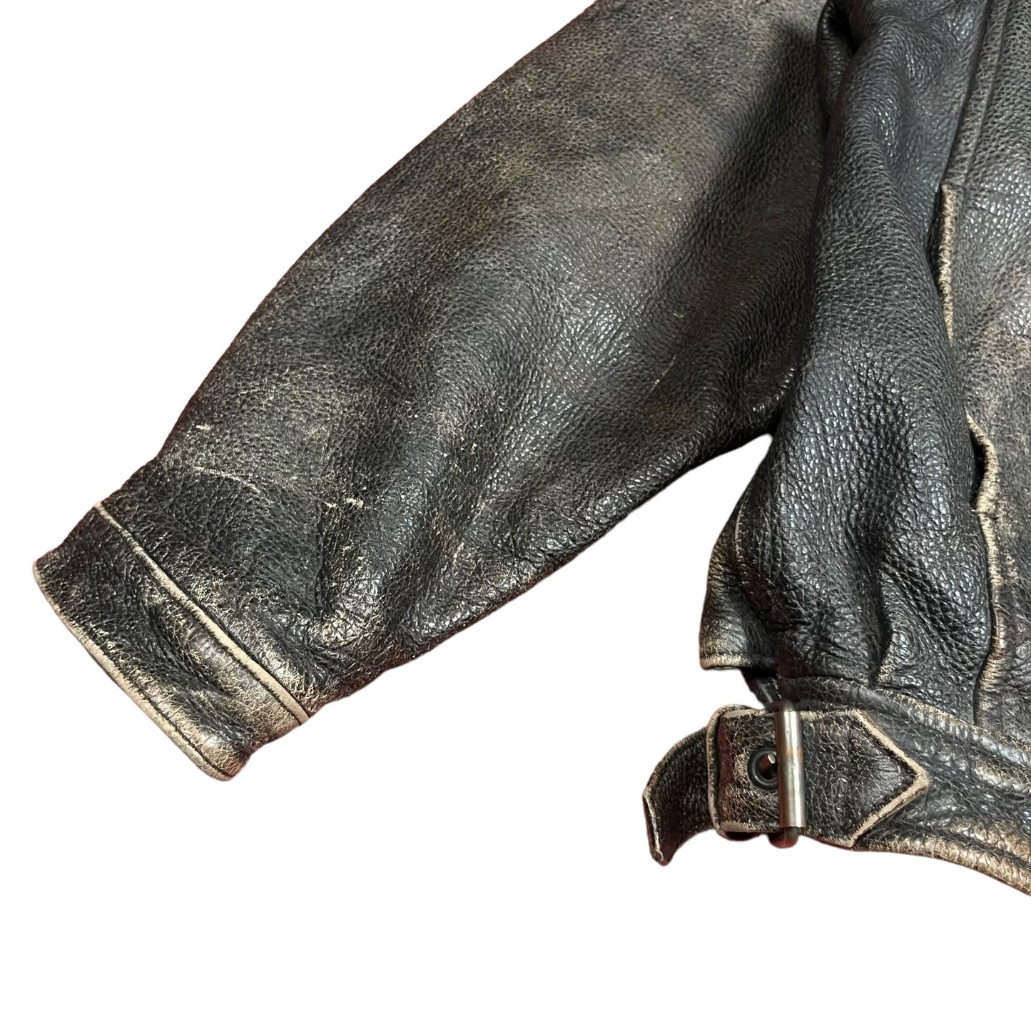 80s Buffalo Skin Leather Motorcycle Jacket