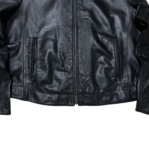 2000s Leather Cafe Racer Jacket