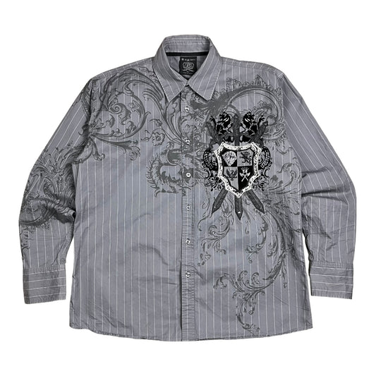 Y2K B Society Embroidered Studded Crest Shirt