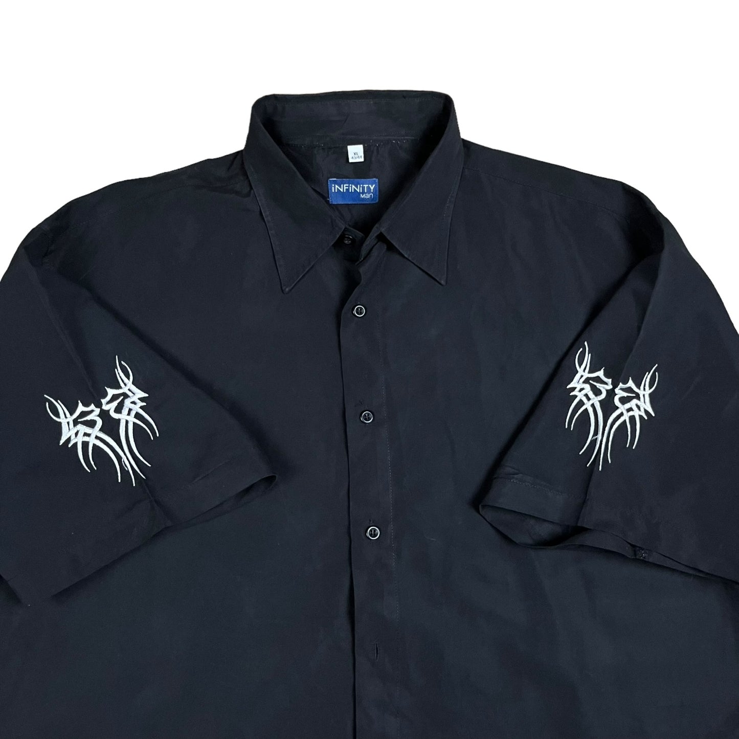 Y2k Tribal Embroidered Button Up Shirt